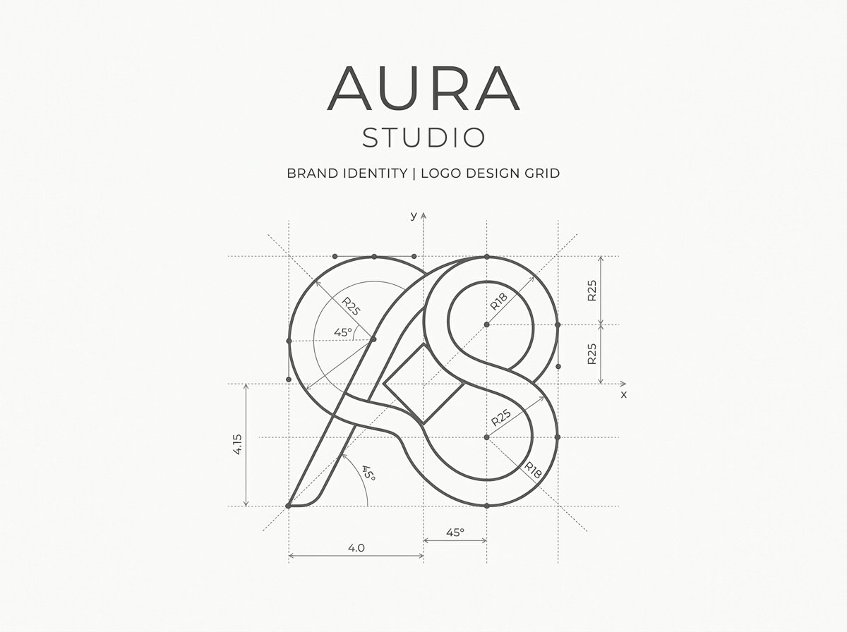 Branding and Logo Design line art illustration