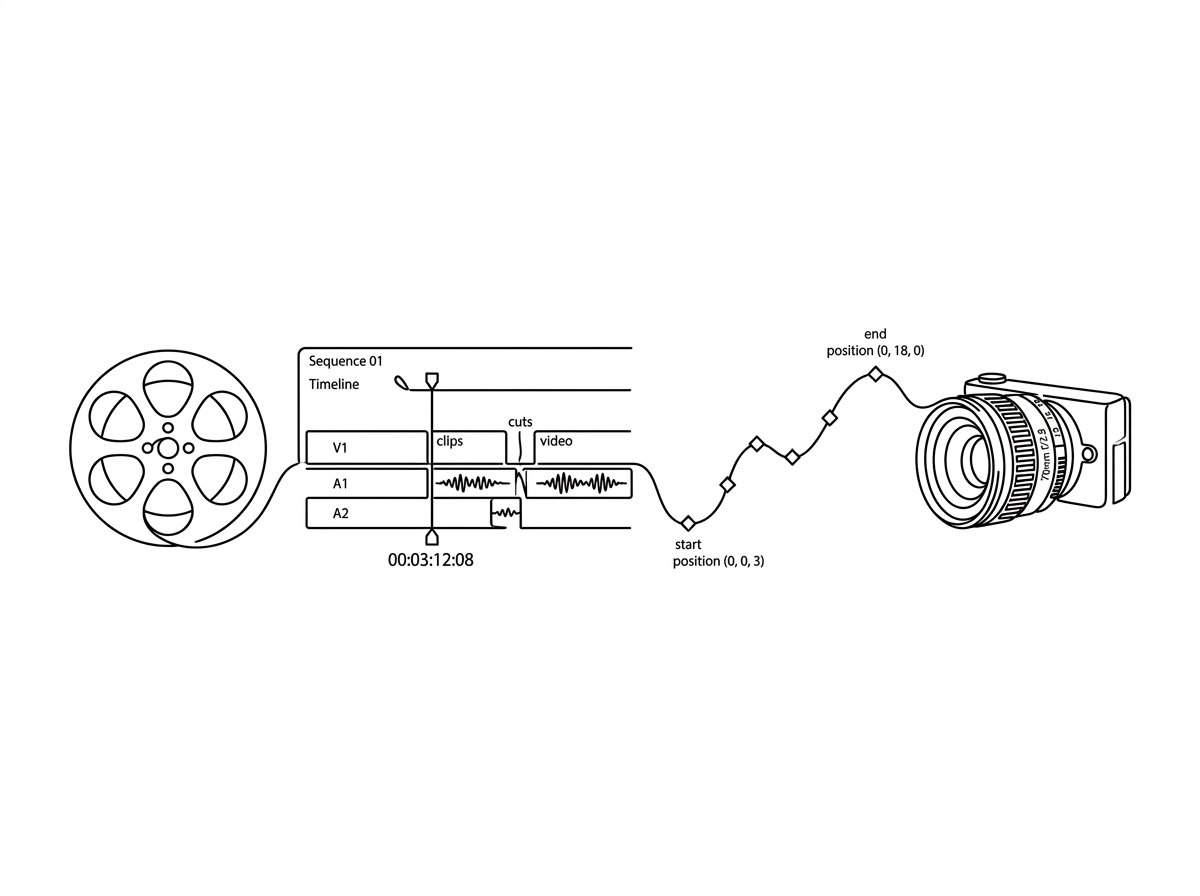 Video Editing and Reels line art illustration